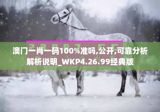 澳門一肖一碼100%準(zhǔn)嗎,公開,可靠分析解析說明_WKP4.26.99經(jīng)典版