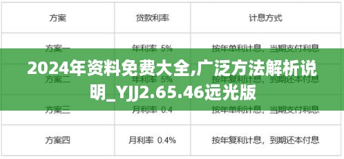 2024年資料免費大全,廣泛方法解析說明_YJJ2.65.46遠光版