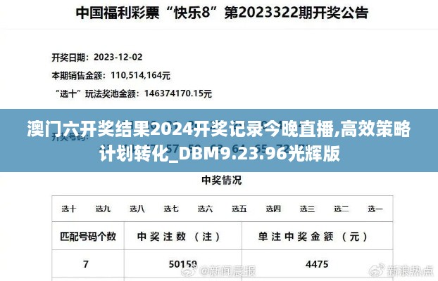 澳門六開獎(jiǎng)結(jié)果2024開獎(jiǎng)記錄今晚直播,高效策略計(jì)劃轉(zhuǎn)化_DBM9.23.96光輝版