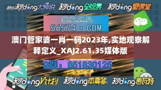 澳門管家婆一肖一碼2023年,實地觀察解釋定義_XAJ2.61.35媒體版