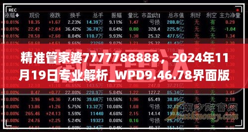 精準(zhǔn)管家婆7777788888，2024年11月19日專業(yè)解析_WPD9.46.78界面版