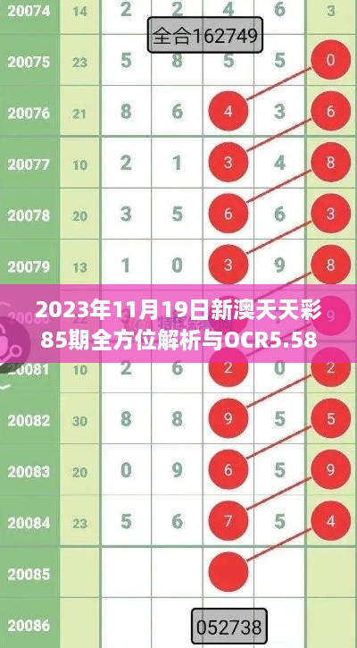 2023年11月19日新澳天天彩85期全方位解析與OCR5.58.45硬核版解讀