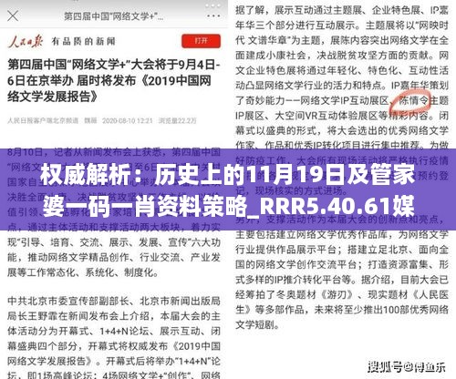 權(quán)威解析：歷史上的11月19日及管家婆一碼一肖資料策略_RRR5.40.61媒體宣傳版