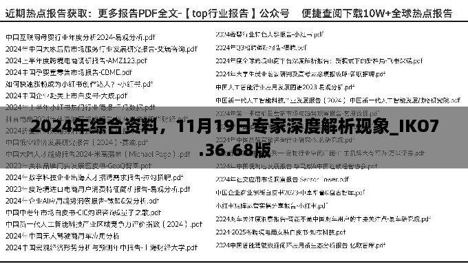 2024年綜合資料，11月19日專家深度解析現(xiàn)象_IKO7.36.68版