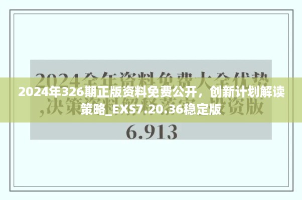 2024年326期正版資料免費公開，創(chuàng)新計劃解讀策略_EXS7.20.36穩(wěn)定版