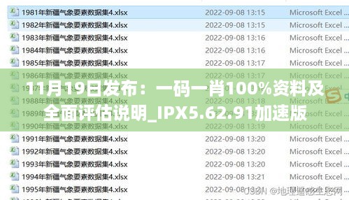 11月19日發(fā)布：一碼一肖100%資料及全面評(píng)估說(shuō)明_IPX5.62.91加速版