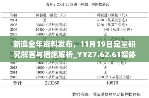 新澳全年資料發(fā)布，11月19日定量研究解答與措施解析_YYZ7.62.61媒體版