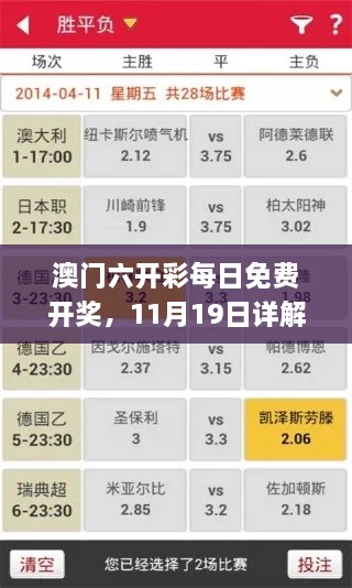 澳門六開彩每日免費開獎，11月19日詳解解析執(zhí)行_UBK3.52.63中級版