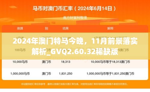 2024年澳門特馬今晚，11月前景落實(shí)解析_GVQ2.60.32稀缺版