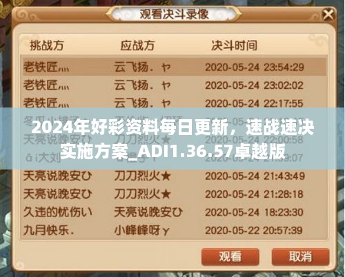 2024年好彩資料每日更新，速戰(zhàn)速決實施方案_ADI1.36.57卓越版