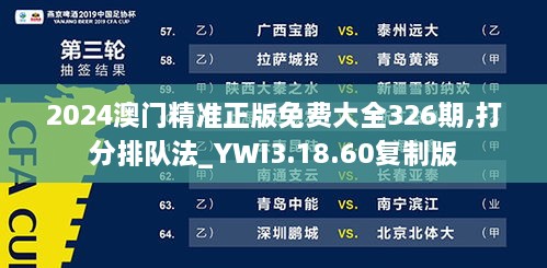 2024澳門精準正版免費大全326期,打分排隊法_YWI3.18.60復制版