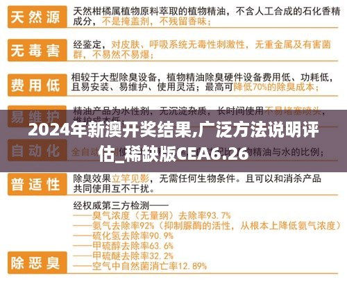 2024年新澳開獎結果,廣泛方法說明評估_稀缺版CEA6.26