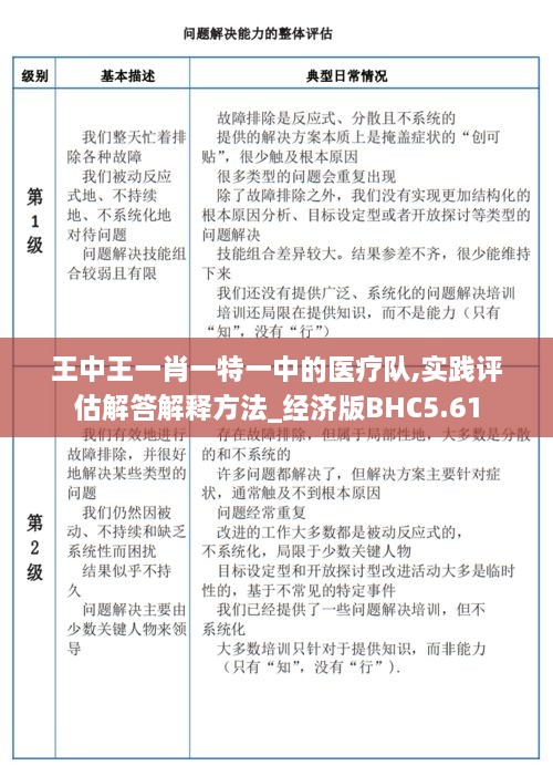 王中王一肖一特一中的醫(yī)療隊,實踐評估解答解釋方法_經(jīng)濟版BHC5.61