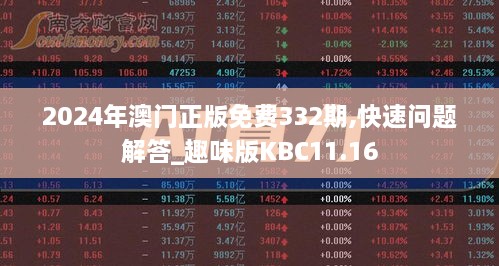 2024年澳門正版免費(fèi)332期,快速問(wèn)題解答_趣味版KBC11.16