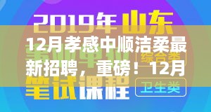 孝感中順潔柔12月最新招聘啟事，職場(chǎng)新星挑戰(zhàn)，崗位空缺等你來(lái)填補(bǔ)