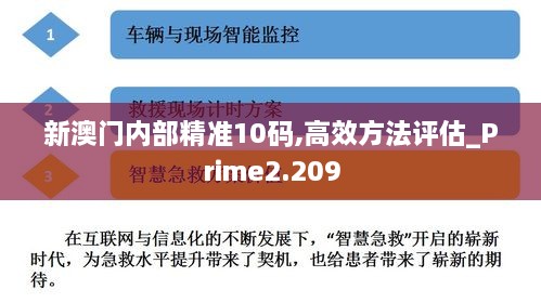 新澳門內(nèi)部精準(zhǔn)10碼,高效方法評(píng)估_Prime2.209