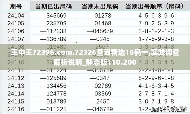 王中王72396.cσm.72326查詢(xún)精選16碼一,實(shí)踐調(diào)查解析說(shuō)明_靜態(tài)版110.200