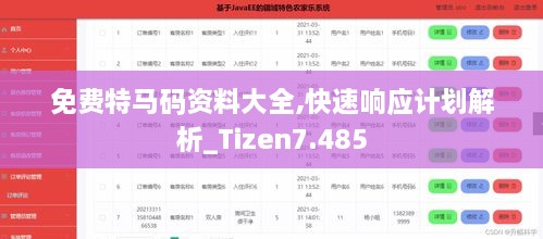 免費特馬碼資料大全,快速響應計劃解析_Tizen7.485