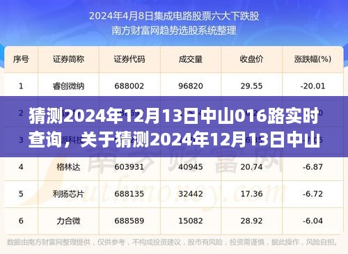 關(guān)于中山公交016路實時查詢的預(yù)測與探討，2024年12月13日實時查詢分析