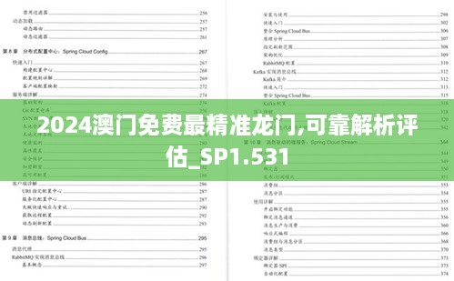 2024澳門免費(fèi)最精準(zhǔn)龍門,可靠解析評估_SP1.531