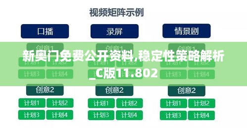 新奧門免費(fèi)公開資料,穩(wěn)定性策略解析_C版11.802