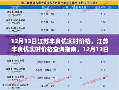 江蘇豐良優(yōu)實(shí)時(shí)價(jià)格指南，12月13日操作詳解，適用于初學(xué)者與進(jìn)階用戶