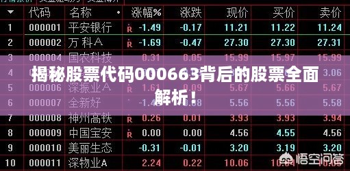 揭秘股票代碼000663背后的股票全面解析！