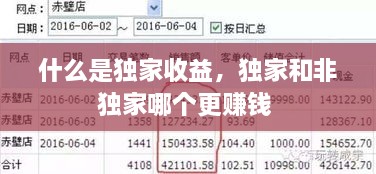 什么是獨家收益，獨家和非獨家哪個更賺錢 