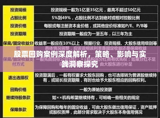 股票回購案例深度解析，策略、影響與實踐洞察探究