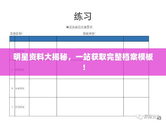 明星資料大揭秘，一站獲取完整檔案模板！