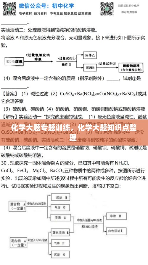 化學(xué)大題專題訓(xùn)練，化學(xué)大題知識點整理 