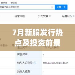 7月新股發(fā)行熱點及投資前景深度解析，上市股票一覽