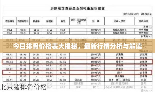 今日排骨價格表大揭秘，最新行情分析與解讀