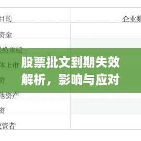 股票批文到期失效解析，影響與應(yīng)對(duì)策略