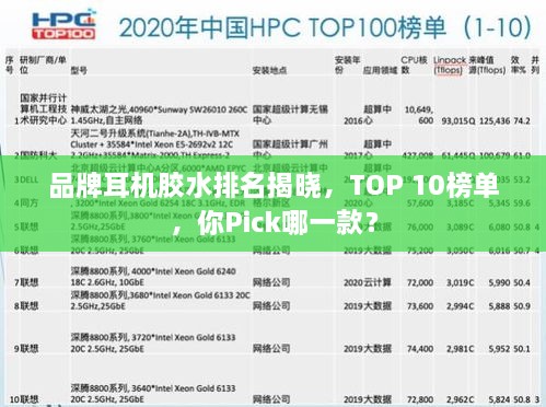 品牌耳機(jī)膠水排名揭曉，TOP 10榜單，你Pick哪一款？