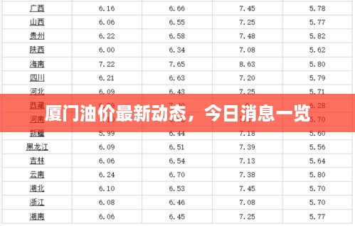 廈門油價最新動態(tài)，今日消息一覽