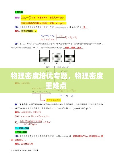 物理密度培優(yōu)專題，物理密度重難點(diǎn) 