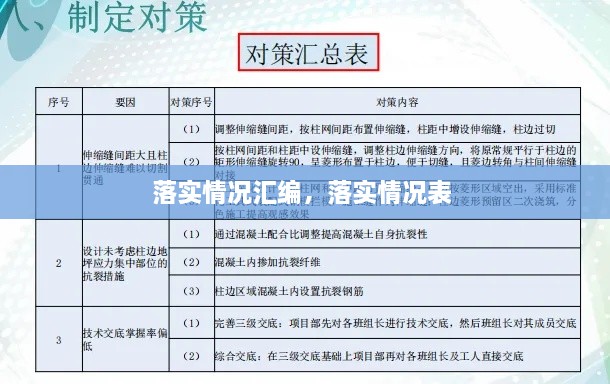 落實(shí)情況匯編，落實(shí)情況表 