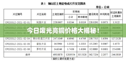 今日廢光亮銅價(jià)格大揭秘！