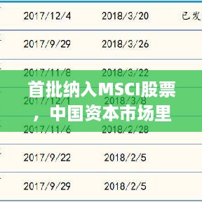 首批納入MSCI股票，中國資本市場里程碑事件揭曉！