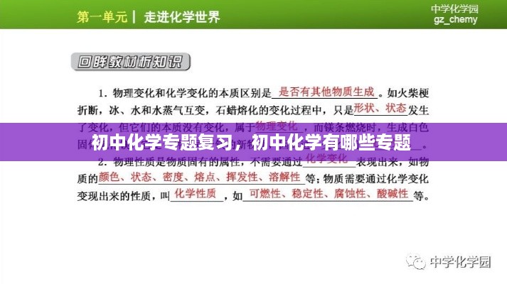 初中化學專題復習，初中化學有哪些專題 